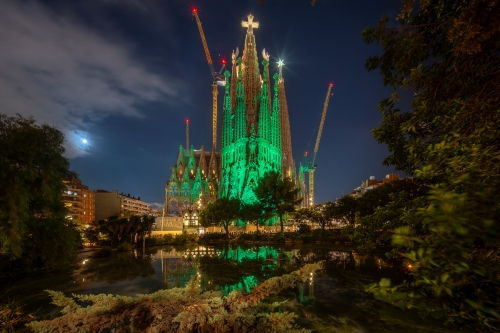 La Sagrada Família s'il·lumina per donar visibilitat a les malalties mitocondrials